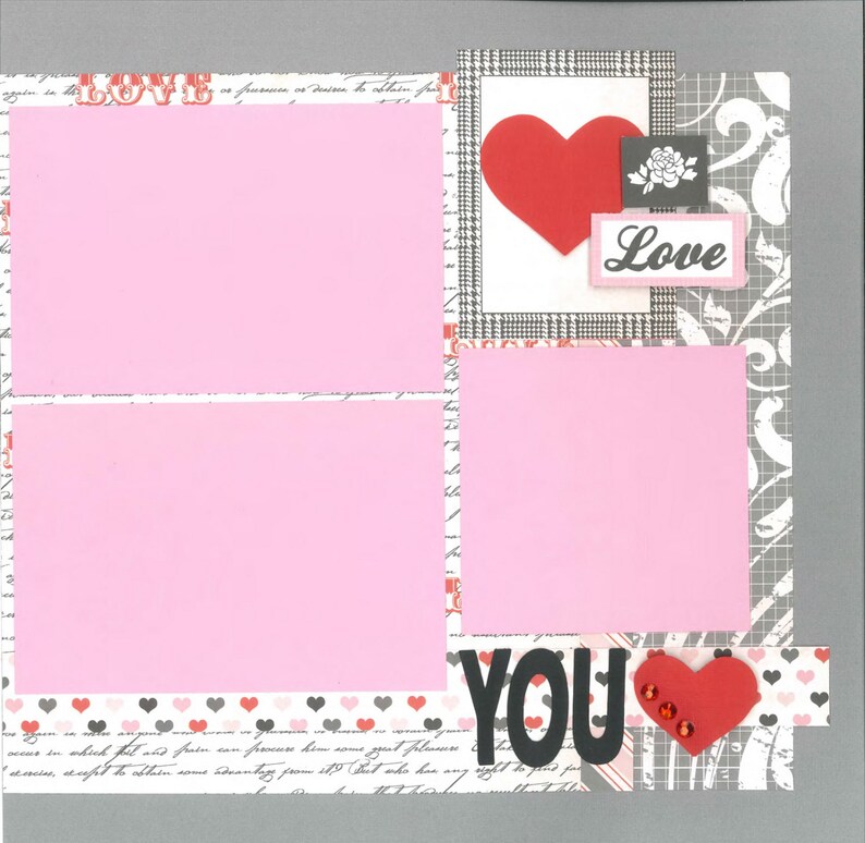 12x12 SO IN LOVE with you scrapbook page kit 12x12 premade | Etsy