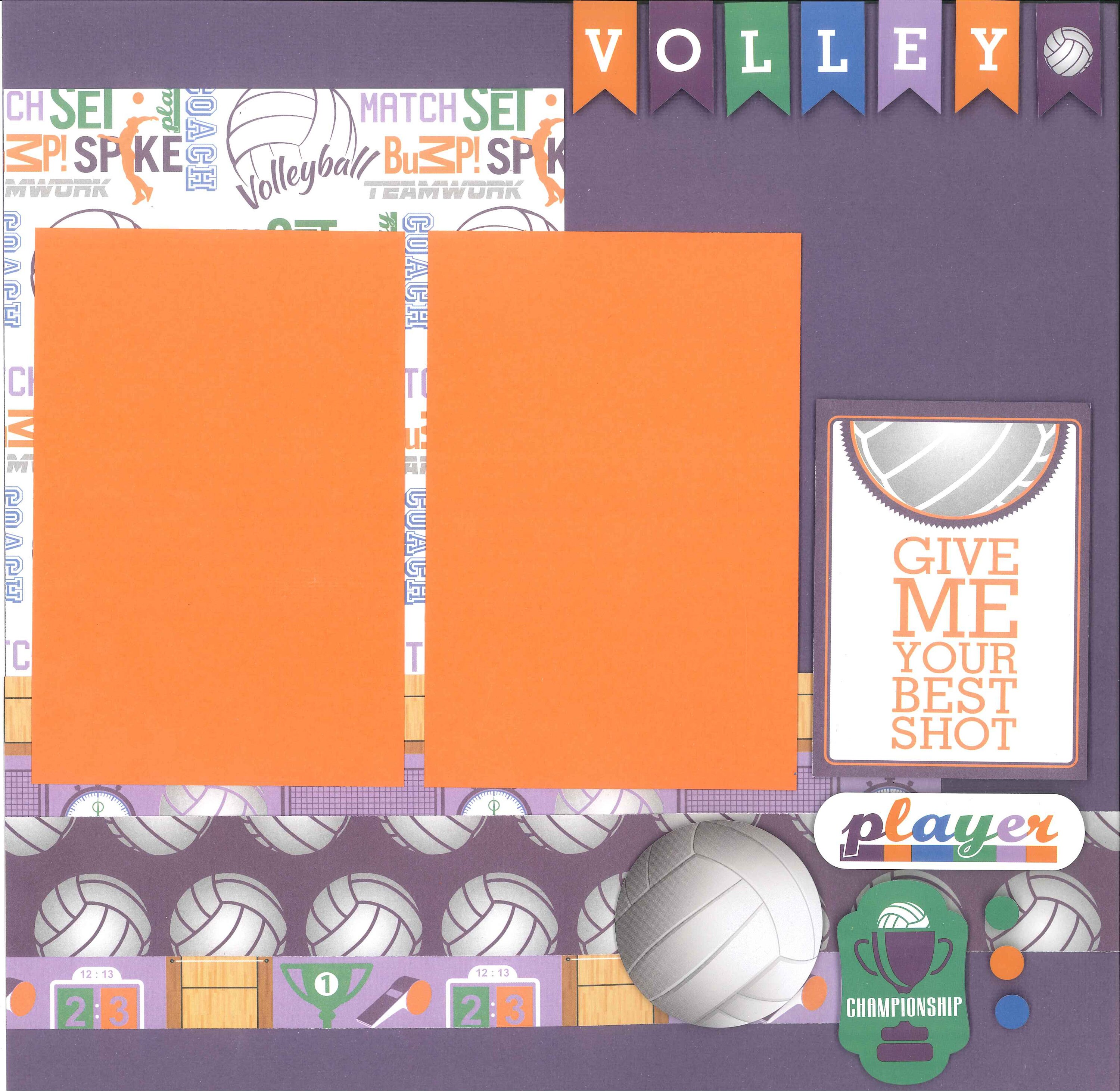 12x12 VOLLEYBALL scrapbook page kit premade scrapbook kit Etsy