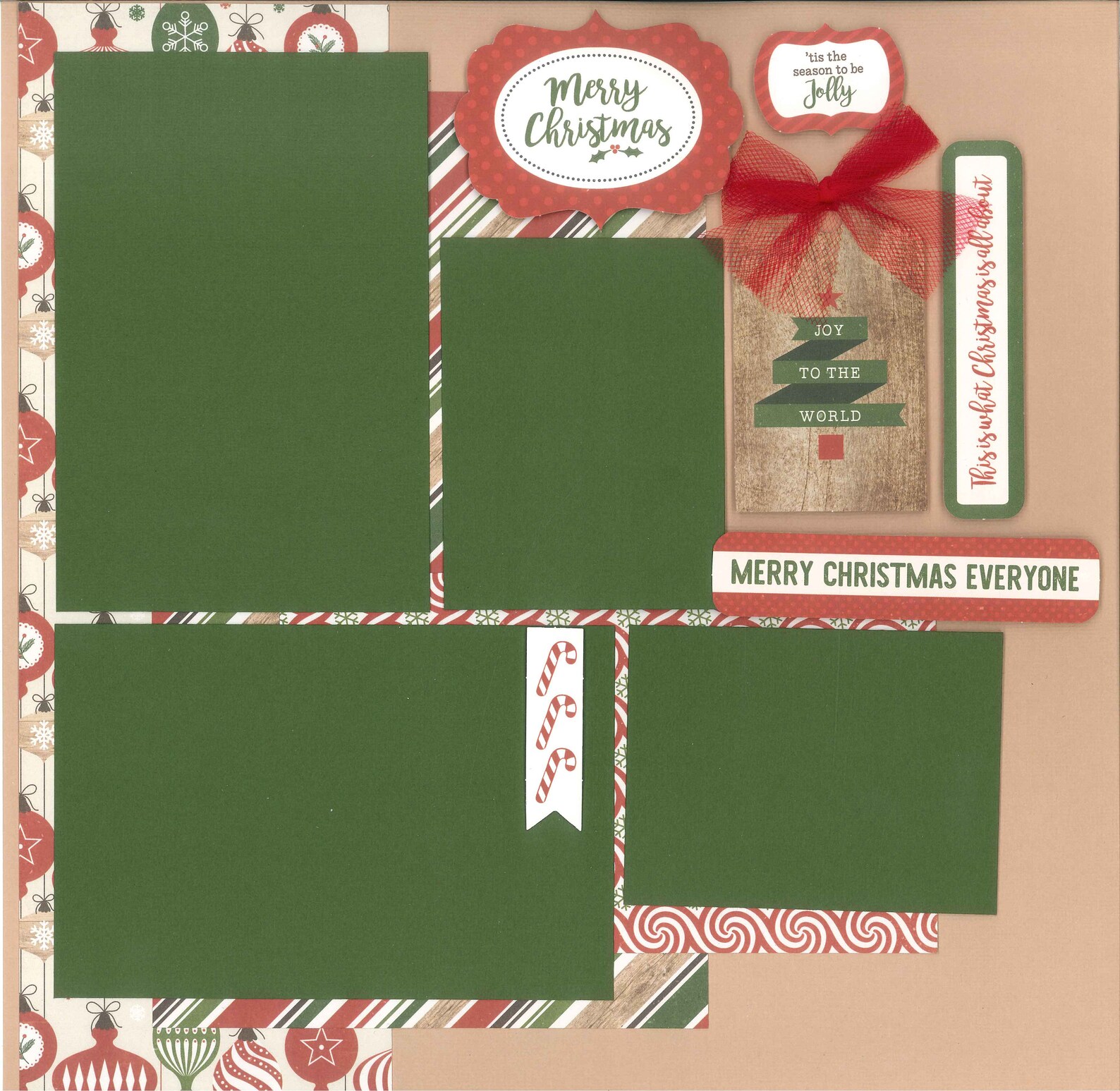 12x12 DECK THE HALLS Scrapbook Page Kit Premade Scrapbook Etsy