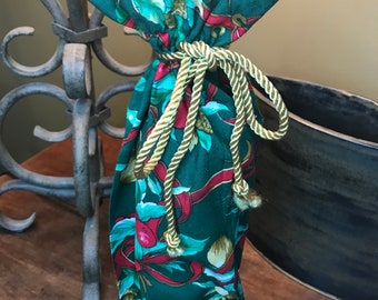 Cloth wine bottle gift bag Christmas table decoration