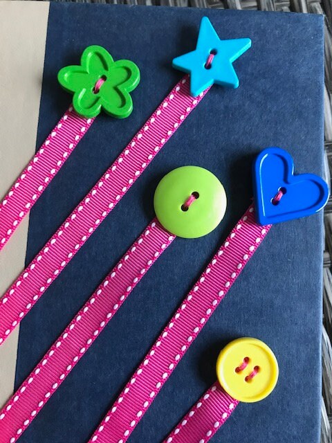 Ribbon Bookmark With Button Ends - Etsy
