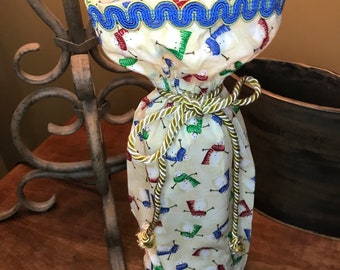 Cloth wine bottle gift bag Christmas table decoration