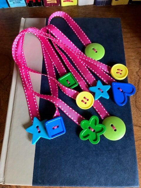 Ribbon Bookmark With Button Ends - Etsy