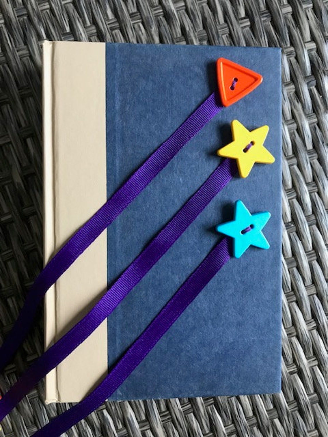 Ribbon Bookmark With Button Ends - Etsy