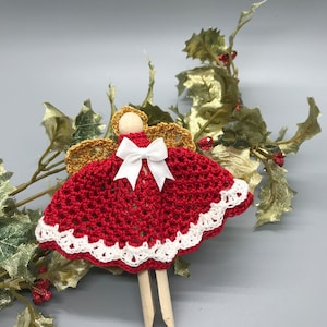 Crochet angel clothespin ornament