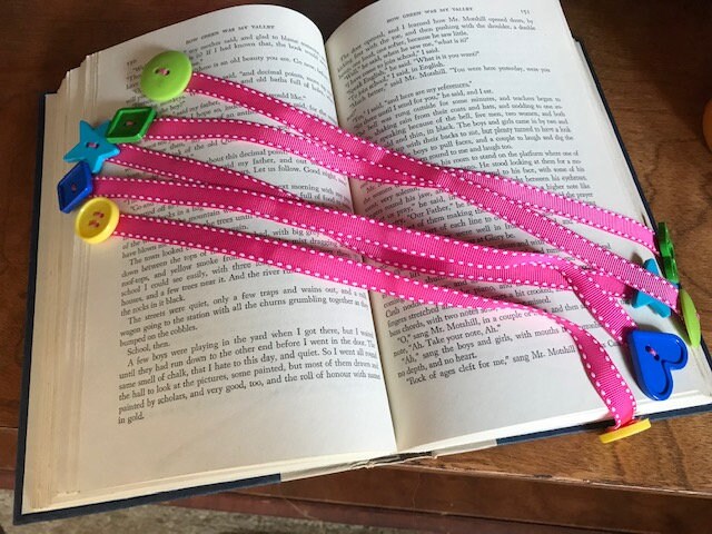 Ribbon Bookmark With Button Ends - Etsy