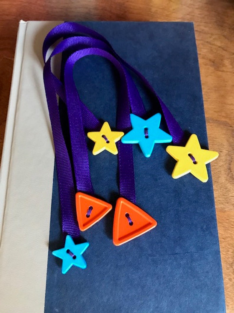 Ribbon Bookmark With Button Ends - Etsy
