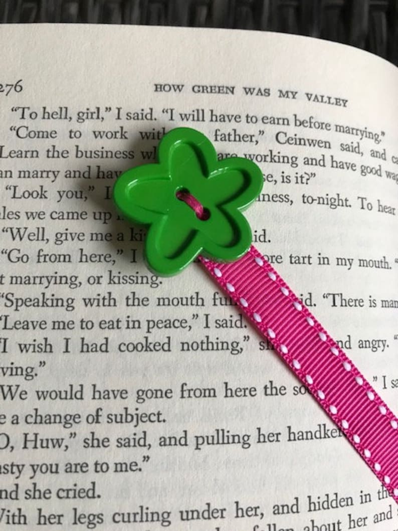 Ribbon Bookmark With Button Ends - Etsy