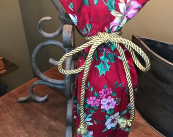 Cloth wine bottle gift bag Christmas table decoration