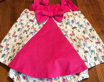 Drama llama infant dress with diaper cover