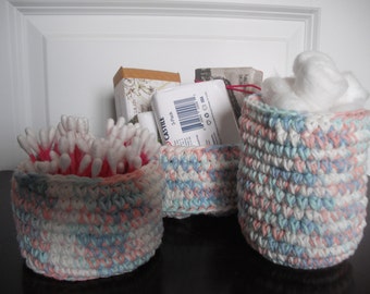 Crochet baskets set of three