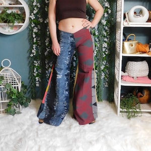 90&#39;s Custo Barcelona Multi Color Low Rise Bell Bottom Pants