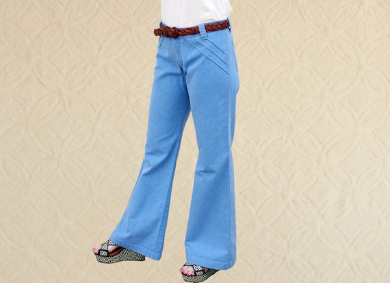 70's Denim Hip-Hugger Bell Bottoms