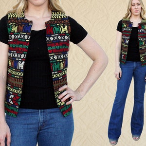 Vintage Guatemalan Textile Vest, Women&#39;s size S/M Vest