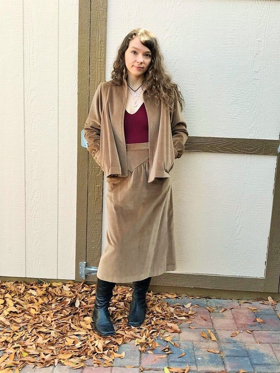 Vintage   velvet sweater + strap skirt two-piece KF81045
