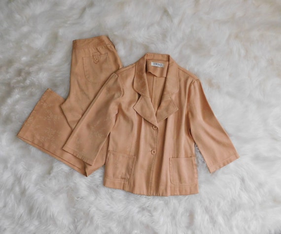 90's Minna Classic Gold Satin Pant Suit / Vintage… - image 5