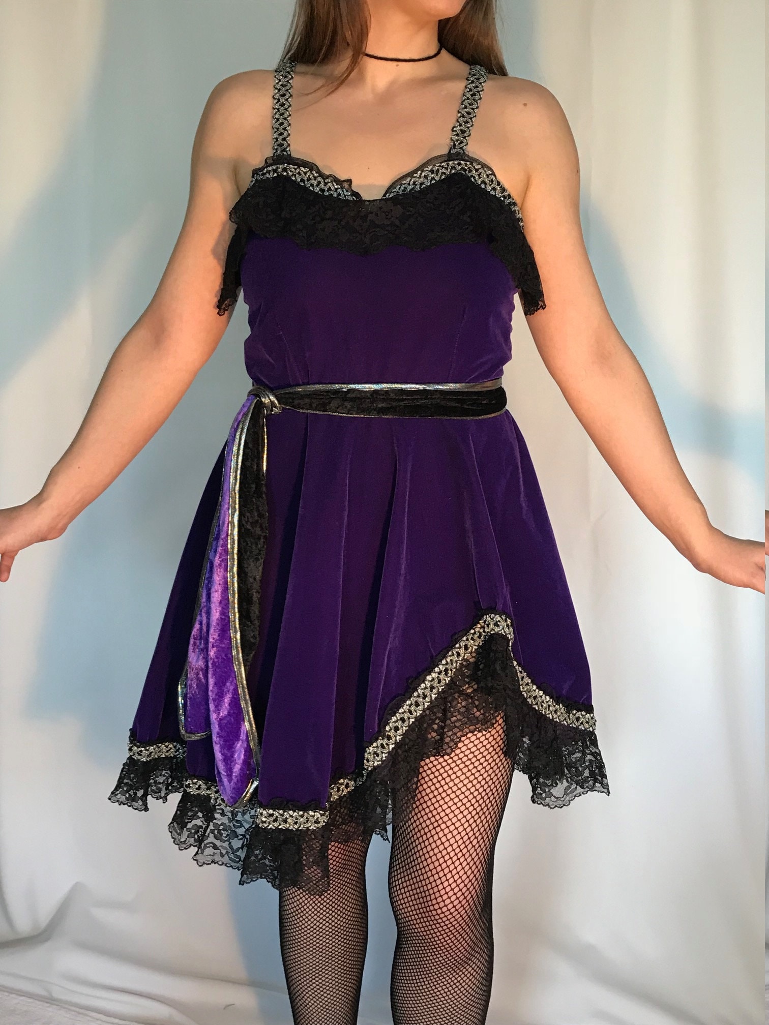 80s Western Dance Hall Girl Costume / Vintage Can Can Dancer Dress