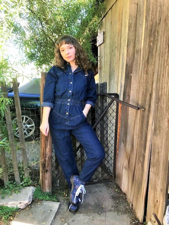 80er Jahre Jean Jumpsuit Vintage Overalls Von Ideen Denim Etsy