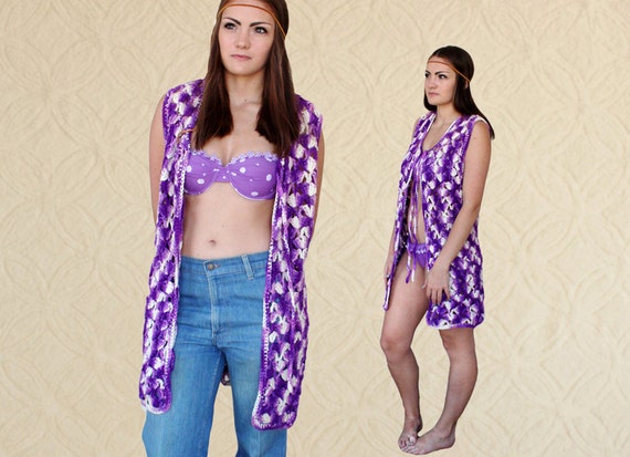 70's Crochet Duster Vest - image 1