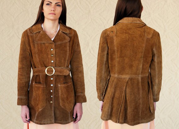 70's Suede Utility Trench with Belt