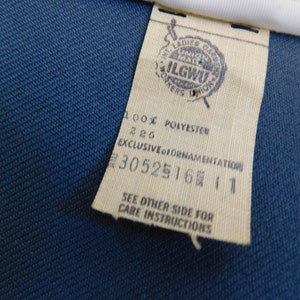 60's 70's Bobbie Brooks Polyester Pant Suit / Vintage 2pc. Pant & Vest Set..Slate Blue image 6