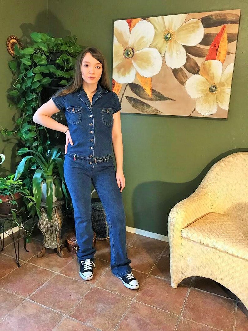 90s Tommy Hilfiger Denim Jumpsuit Vintage Blue Jean One Piece