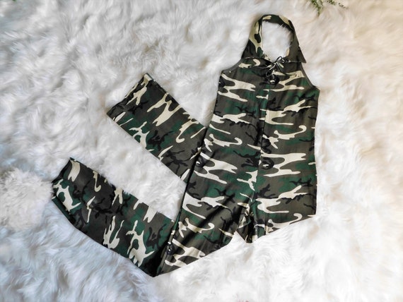 90's Chesley Camouflage Halter Jumpsuit - image 5
