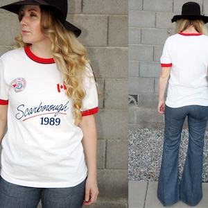 80&#39;s Peace Novelty Ringer Tee, USA & Canada