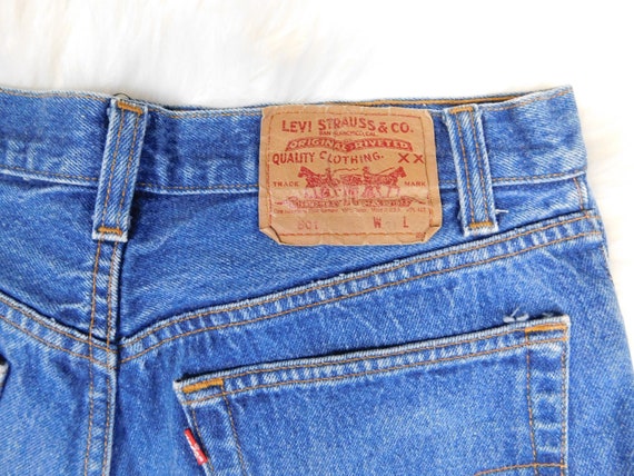 80's Levis 501 Button fly Cut-off Jean Shorts - image 6