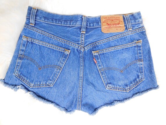 80's Levis 501 Button fly Cut-off Jean Shorts - image 5