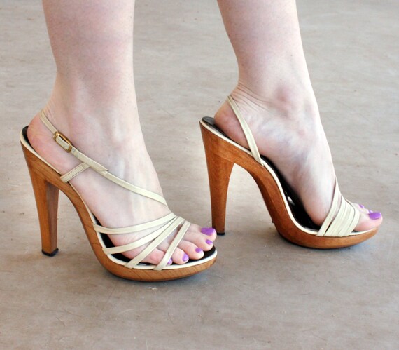 wooden platform high heels