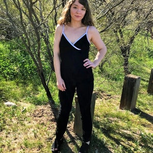 90s Catsuit Bodysuit by Diamond's USA / Vintage Body-con Jumpsuit / Black and White Stretch One Piece image 6