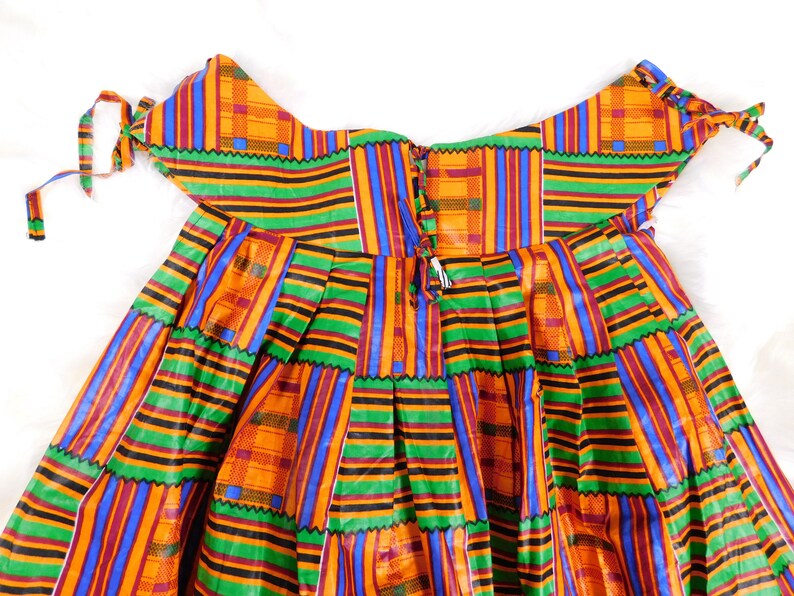 80s Colorful Print A Line Tent Dress / Vintage Handmade Dress image 7