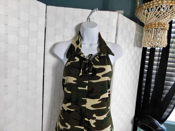 90's Chesley Camouflage Halter Jumpsuit - image 3