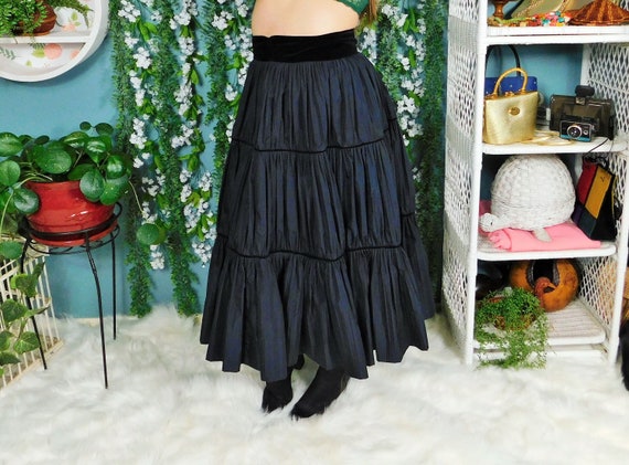 40s Tina Leser by Foreman Black Mid Length Tiered