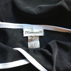 90s Catsuit Bodysuit by Diamond's USA / Vintage Body-con Jumpsuit / Black and White Stretch One Piece image 5