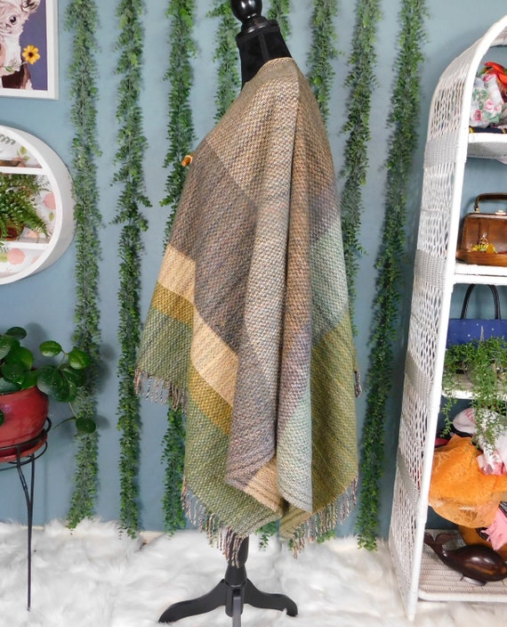 60s 70s Wool Fringed Poncho by Hudson's - image 3