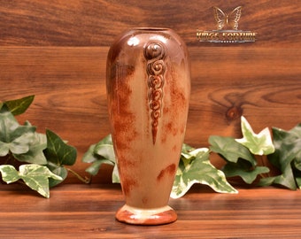 Monmouth Pottery Chestnut over Ivory Vase #544