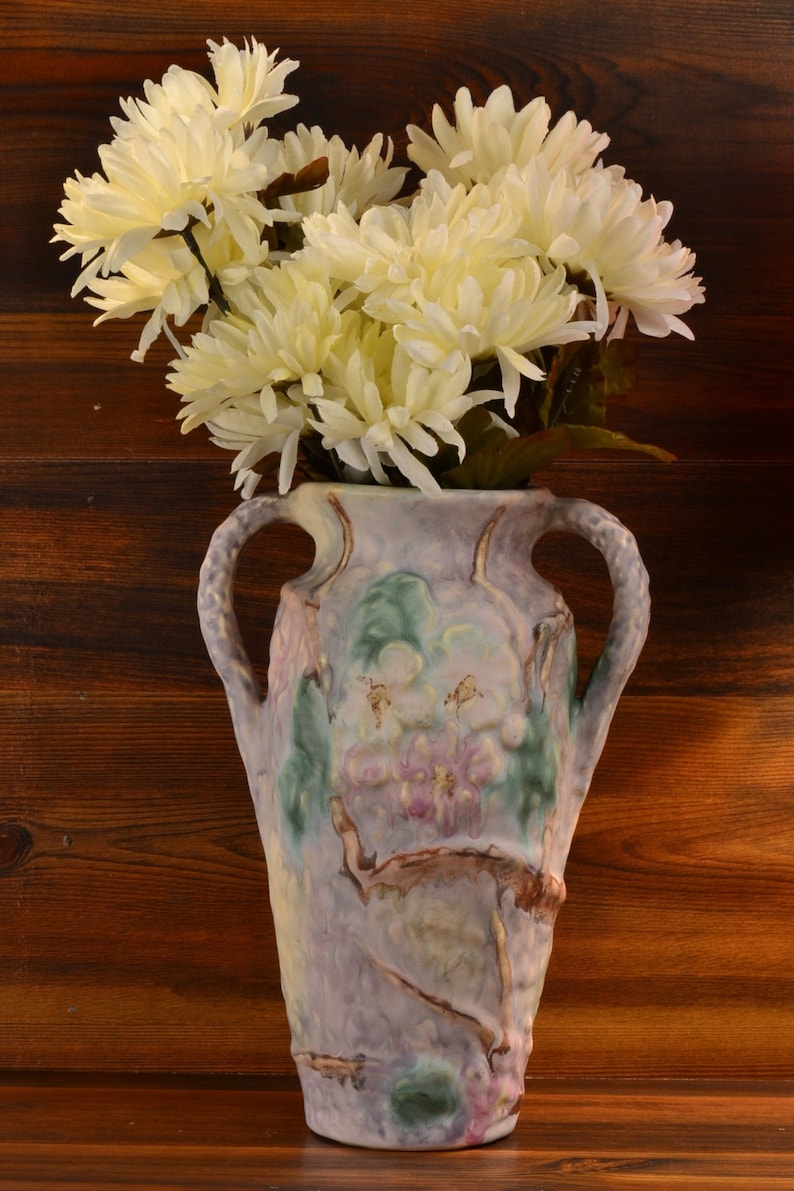 Weller Pottery 1920's Silvertone Vase Dogwood Flowers | Etsy