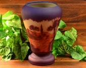 DeVez French Cameo Scenic Town by Lake Vase, 1920 39 s