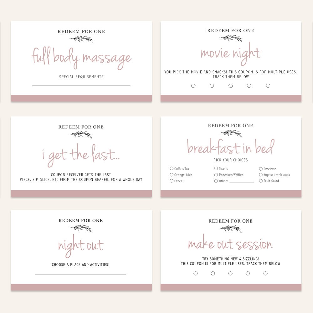 Love Coupon Book Printable 18 Gifts in One. Anniversary Gift. Gifts for