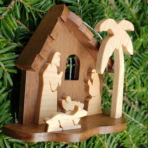 Wooden Nativity Ornament