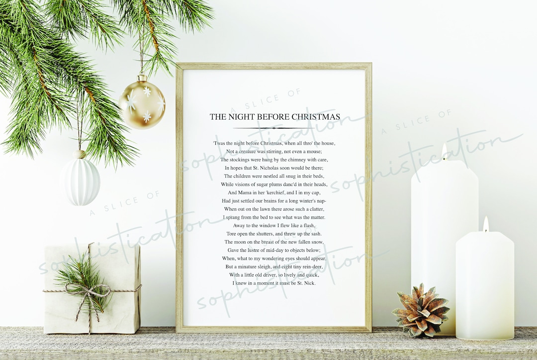 The Night Before Christmas Printable Sign. 3 IN 1 BACKGROUND OP . 11x14