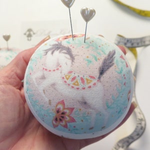 Mini Size Horse / Unicorn Pincushion -- Gift for Stitchy Friends or For a Young Stitcher