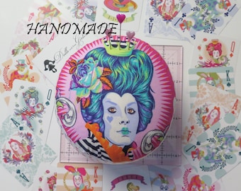 Jumbo Pink Queen Pincushion -- Tula Pink Curiouser -- Gift for Quilter