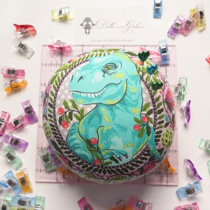 Medium size Dinosaur Tree Rex Pincushion Tula Pink Roar Collection Gift for Quilty Friends image 3
