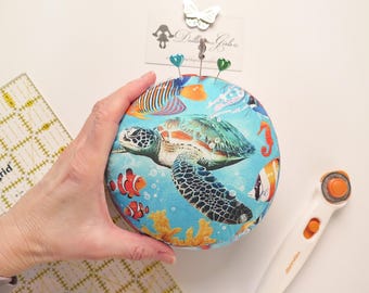 Medium size Turtle Pincushion - Ocean Themed Sewing Tool -- Gift for Beach Lovers