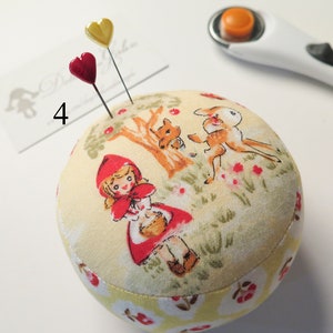 Mini Yellow Little Red Riding Hood Pin Cushion -- Designer Fabrics—Gift for Mom