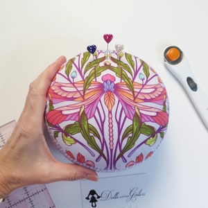 Jumbo Dragonfly Lavender Moon Garden Tula Pink Pincushion