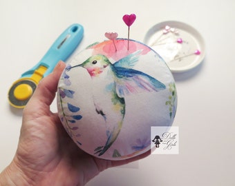 Small Hummingbird Pincushion , Pincushion Gift for the Sewist, Pins included--Gifts for the Sewist